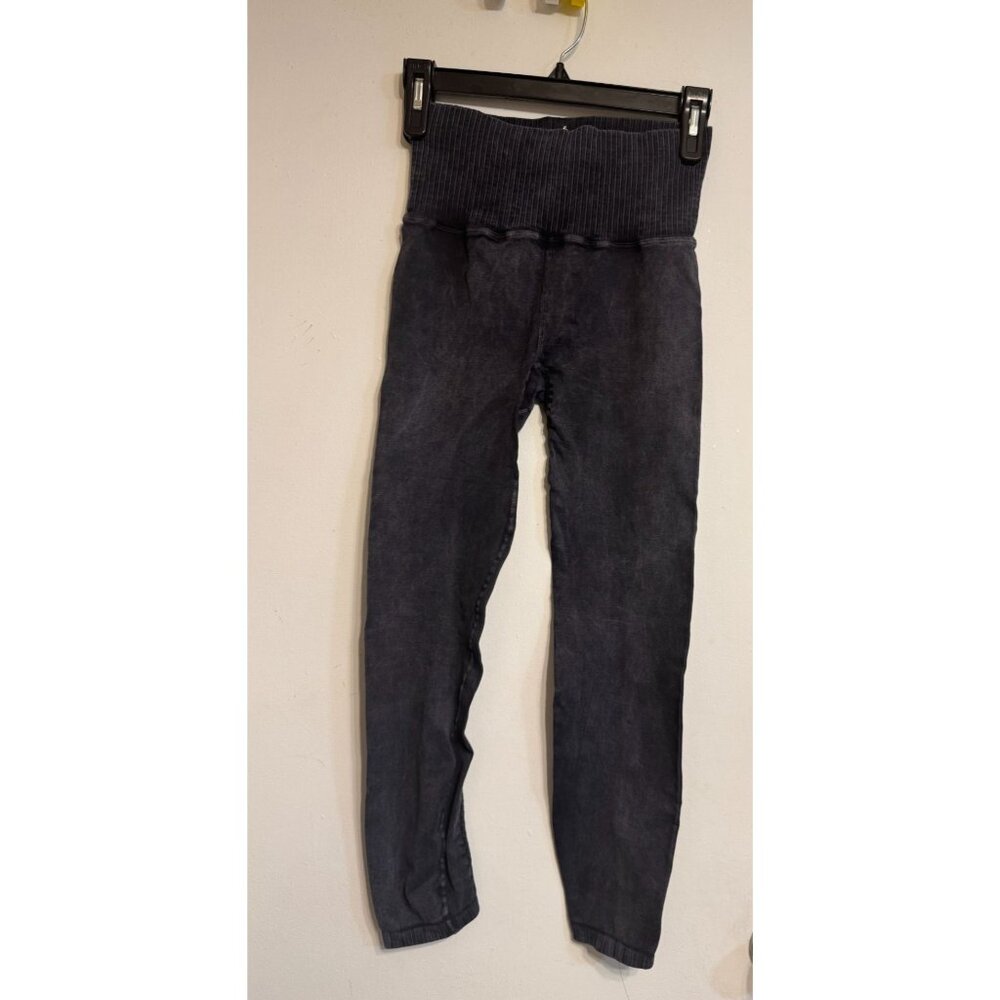 Free People  FP Movement Distressed Black  High-Waisted Leggings Size M/L
